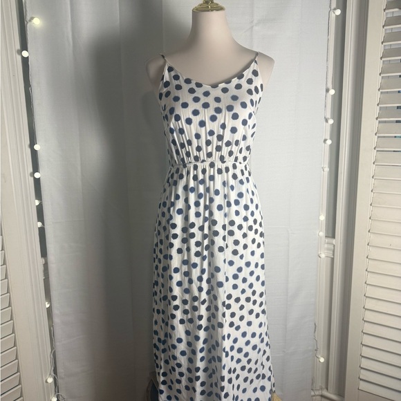 Old Navy Blue and White Spaghetti Strap Sundress Small - Picture 2 of 8